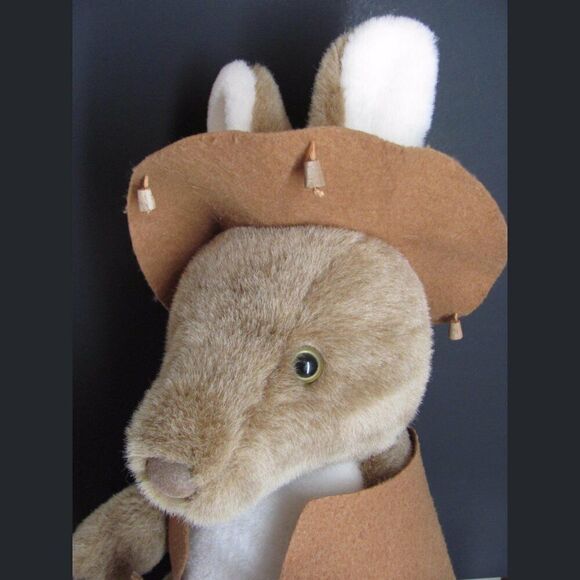 Big Australian Kangaroo Baby Joey Plush Stuffed Animals Vest Bush Hat Large - Picture 3 of 9